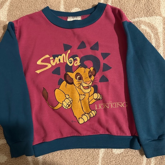 Vintage Disney Simba Sweatshirt Red and Blue